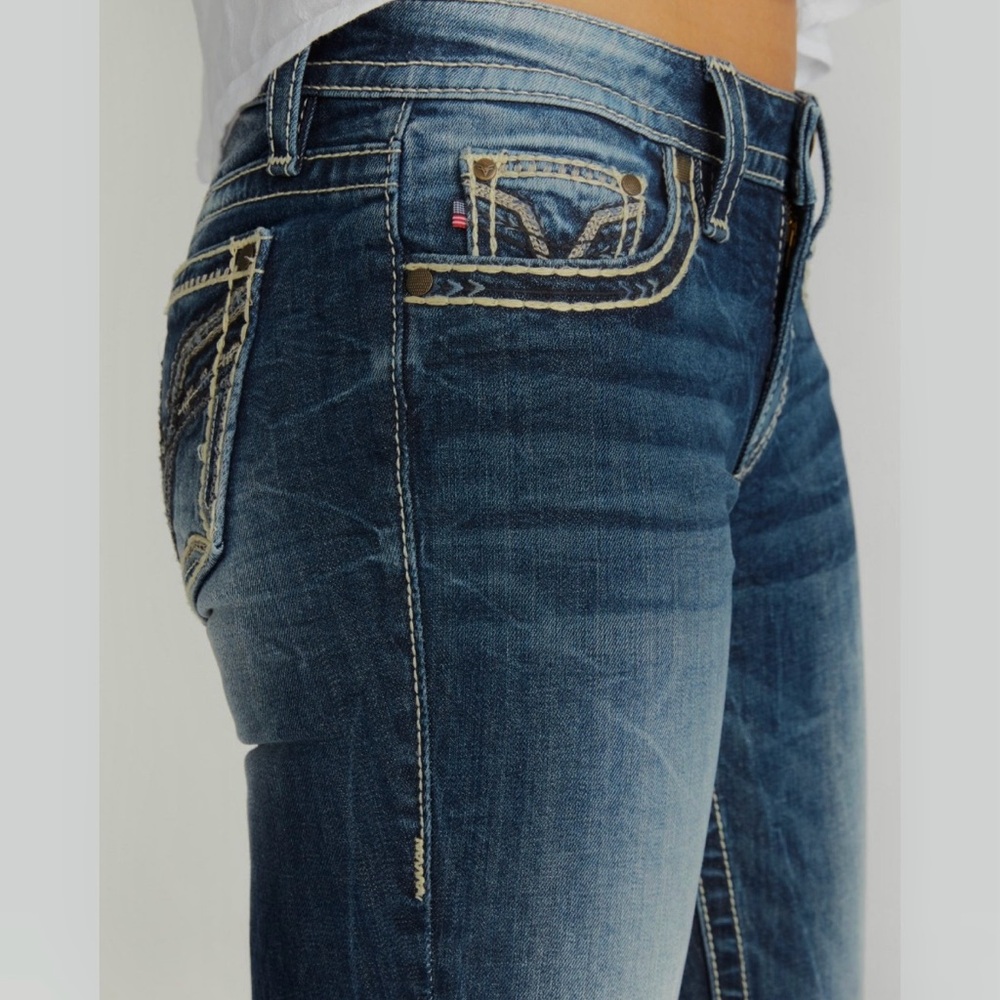 Vigoss Stella V Stitch Boot Cut Dark Wash Jeans